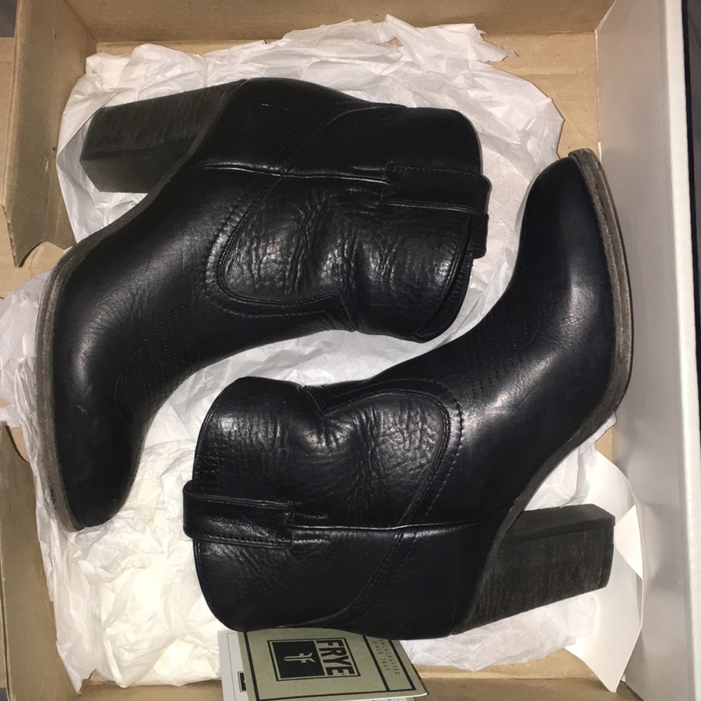 Frye Black Leather Booties